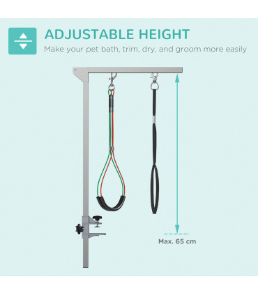 Adjustable Pet Grooming Arm Foldable Grooming Holder w/ Clamp, for Medium Dogs