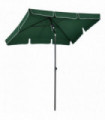 Aluminium Sun Parasol Garden Tilting Umbrellas Patio Rectangular, 2x1.25m, Green