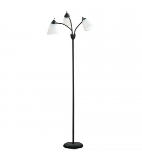 Floor Lamp 3 Adjustable Rotating Lights, Steel Frame, 155cm, Black