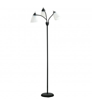 Floor Lamp 3 Adjustable Rotating Lights, Steel Frame, 155cm, Black