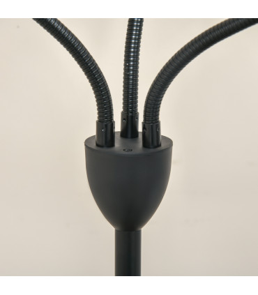 Floor Lamp 3 Adjustable Rotating Lights, Steel Frame, 155cm, Black