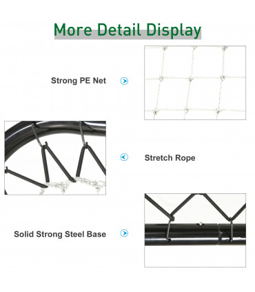 Football, Baseball Rebounder Net Goal Training Set Black Iron, PE 78L x 84W