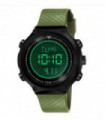 Sport Casual Ladies Waterproof Watch Black Green Digital Night Light