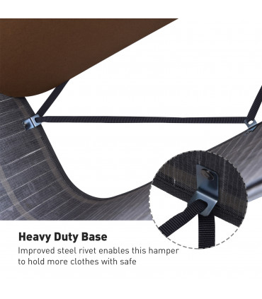 Bamboo Laundry Hamper Removable Lining Large Section Double