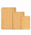 Bamboo Chopping Board Set of 3 100% Natural Wooden Kitchen Cutting Board