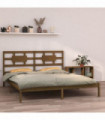 Bed Frame Honey Brown Solid Wood 200x200 cm