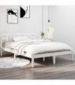 Bed Frame White Solid Wood 150x200 cm 5FT King Size