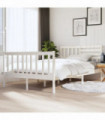 Bed Frame White Solid Wood 140x190 cm