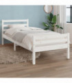 Bed Frame White Solid Wood 90x200 cm