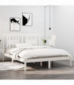 Bed Frame White Solid Wood Pine 140x200 cm