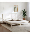 Bed Frame White Solid Wood Pine 200x200 cm