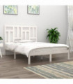 Bed Frame White Solid Wood Pine 150x200 cm 5FT King Size