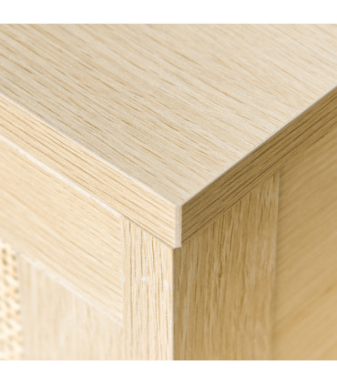 Nature  Wood 48H x 40W x 40Dcm Bedside Table Drawer Storage Shelf