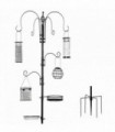 Bird Feeding Station Kit Wild Bird Feeder Pole w/ 6 Hooks 4 Hanging Feeders