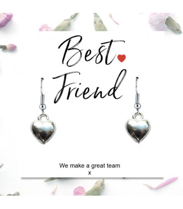 Best Friend Earrings & Message Card