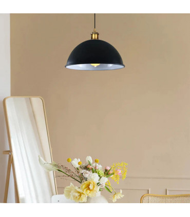 Ceiling Pendant Light Shade Hanging Lamp Lights Black Metal 40cm x 30cm