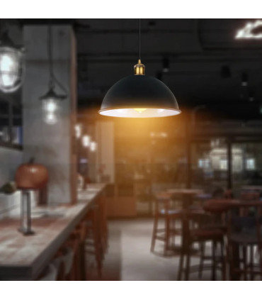 Ceiling Pendant Light Shade Hanging Lamp Lights Black Metal 40cm x 30cm