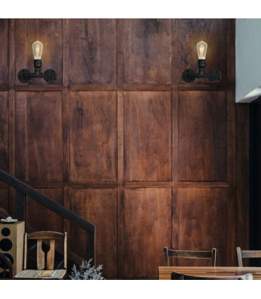 Wall Lamp Retro Light Steampunk Holder E27 60W Dimmable NonDimmable Bulb Black