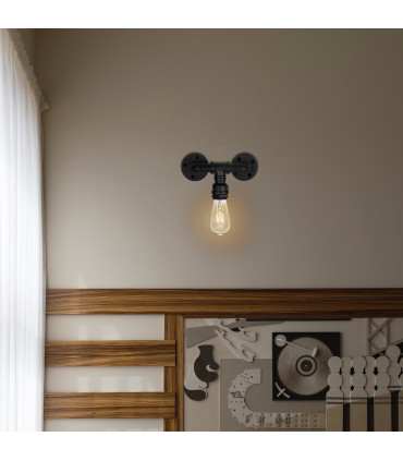 Wall Lamp Retro Light Steampunk Holder E27 60W Dimmable NonDimmable Bulb Black