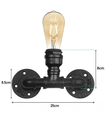 Wall Lamp Retro Light Steampunk Holder E27 60W Dimmable NonDimmable Bulb Black