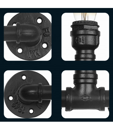 Wall Lamp Retro Light Steampunk Holder E27 60W Dimmable NonDimmable Bulb Black