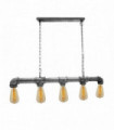 Chandelier Pendant Light Vintage Black Colour Metal 82.5 cm Brushed Silver