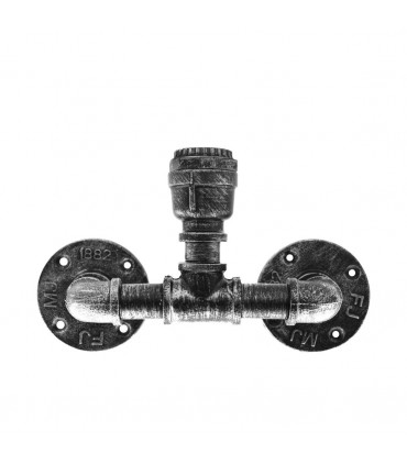 Metal Brushed Silver Vintage Industrial Light Holder E27 60W Dimmable Bulb