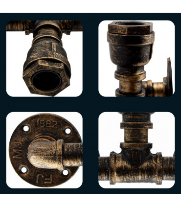 Brushed Copper Vintage Industrial Light Holder E27 60W Dimmable NonDimmable Bulb