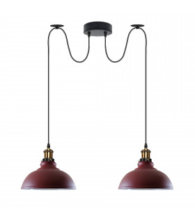 Ceiling Pendant Light Metal Burgundy 29cm Vintage 2 Way Industrial Style E27