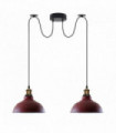 Ceiling Pendant Light Metal Burgundy 29cm Vintage 2 Way Industrial Style E27