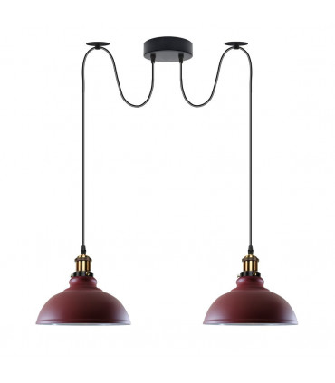 Ceiling Pendant Light Metal Burgundy 29cm Vintage 2 Way Industrial Style E27