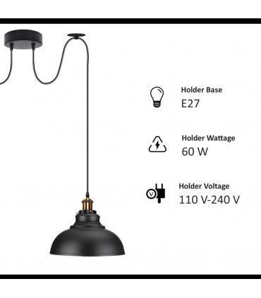 Ceiling Pendant Light Metal Burgundy 29cm Vintage 2 Way Industrial Style E27