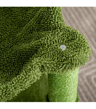 Cat Tree Green Chenille Fabric 40L x 40W x 96H cm Cactus Shape Scratching Post