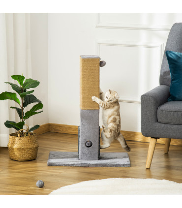 Cat Scratching Post 79cm Scratcher Climber Cat Tree Activity Centre - Grey