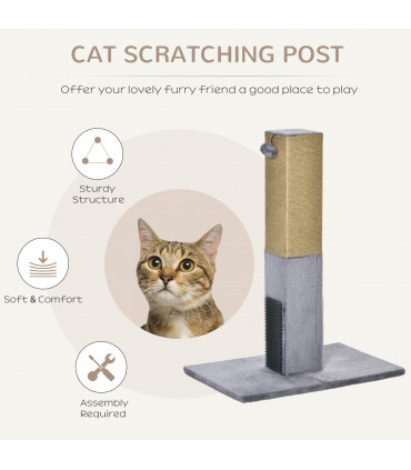 Cat Scratching Post 79cm Scratcher Climber Cat Tree Activity Centre - Grey