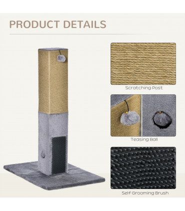 Cat Scratching Post 79cm Scratcher Climber Cat Tree Activity Centre - Grey