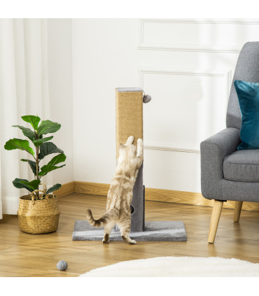 Cat Scratching Post 79cm Scratcher Climber Cat Tree Activity Centre - Grey