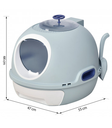 Cat Litter Box Pet Toilet With Scoop Enclosed Drawer Skylight Easy To Clean