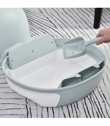 Cat Litter Box Pet Toilet With Scoop Enclosed Drawer Skylight Easy To Clean