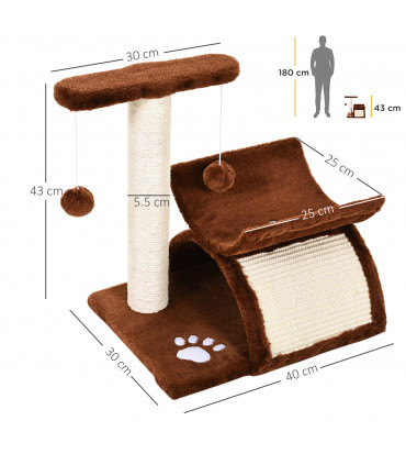 Cat Tree Plush Scratcher Kitty Activity Play Center Top Bar Tunnel Dangling Ball