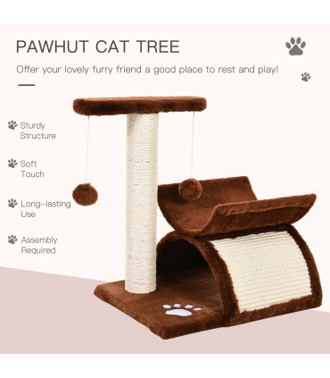 Cat Tree Plush Scratcher Kitty Activity Play Center Top Bar Tunnel Dangling Ball