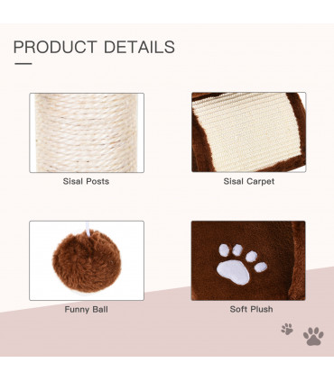 Cat Tree Plush Scratcher Kitty Activity Play Center Top Bar Tunnel Dangling Ball