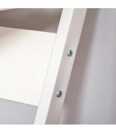 Metal Computer Desk with 4 Moving Wheels Sliding Keyboard Tray White