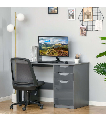 Computer Desk Grey 120cm x 60cm x 76cm Particle board Modern style with drawers