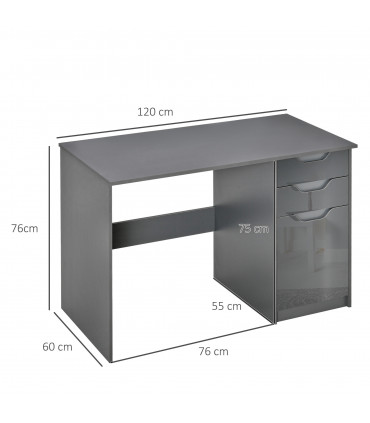 Computer Desk Grey 120cm x 60cm x 76cm Particle board Modern style with drawers