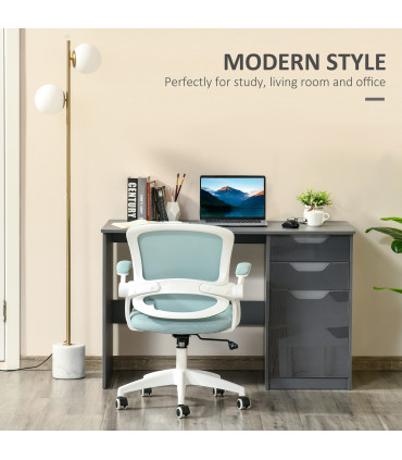 Computer Desk Grey 120cm x 60cm x 76cm Particle board Modern style with drawers