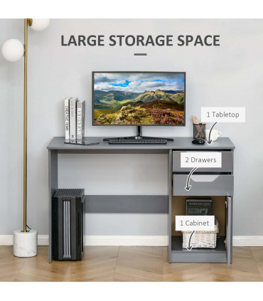 Computer Desk Grey 120cm x 60cm x 76cm Particle board Modern style with drawers