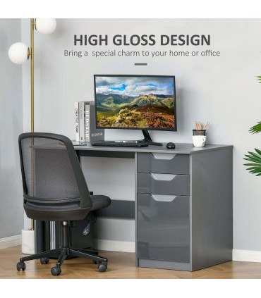 Computer Desk Grey 120cm x 60cm x 76cm Particle board Modern style with drawers