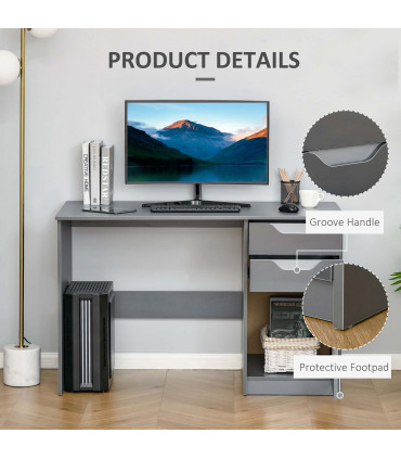 Computer Desk Grey 120cm x 60cm x 76cm Particle board Modern style with drawers