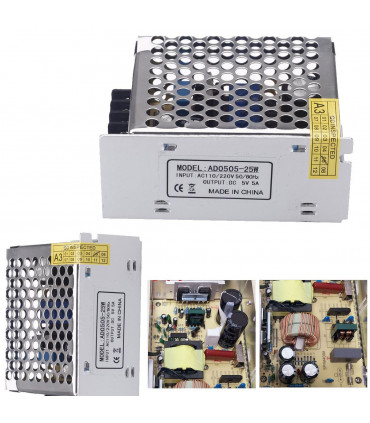 Metal case / Aluminum base Silver 25W DC5V IP20 Driver Power Supply Transformer